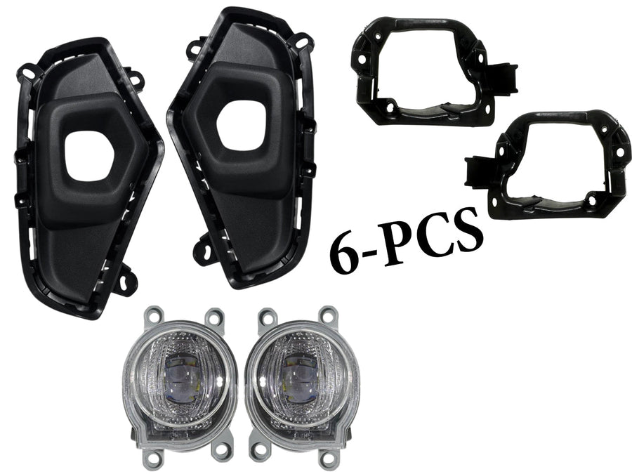 2022-2024 Toyota Rav4 XLE Premium Front Bumper Fog Light Lamp With Cover Bracket Left Driver & Right Passenger Side 6-PCS - Texas-e-parts