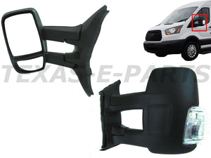 2015 2016 2017 2018 2019 2020 2021 2022 2023 2024 Ford Transit 150 Front Left Door Side Rear View Mirror Long Arm Signal