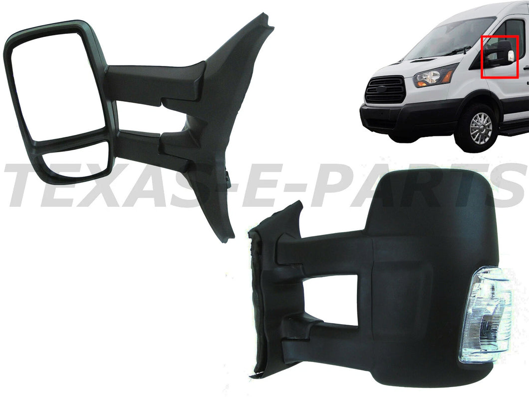 2015 2016 2017 2018 2019 2020 2021 2022 2023 2024 Ford Transit 150 Front Left Door Side Rear View Mirror Long Arm Signal