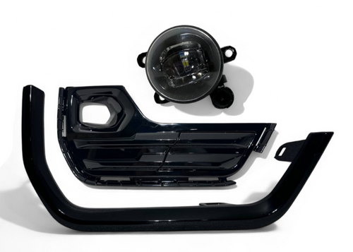 2022-2024 GMC Terrain SLT Right Front Bumper Fog Light Lamp With Cover &amp; Molding Trim Gloss Black Passenger Side - Texas-e-parts