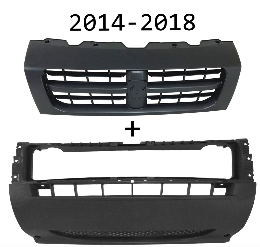 2014-2018 Ram ProMaster 1500 2500 3500 Front Bumper Center Middle Cover With Upper Grille - Texas-e-parts