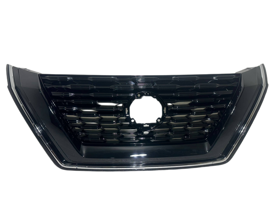 2021 2022 2023 Nissan Rogue Front Bumper Upper Grille With Camera Option Gloss Black