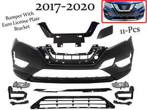 2017 2018 2019 2020 Nissan Rogue Front Bumper Cover Chrome Fog Lamp Lower Grille Euro Style