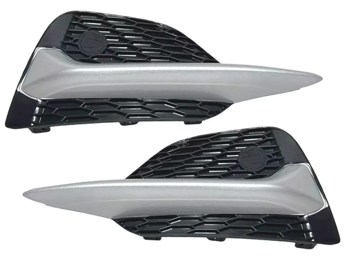 2020-2022 Nissan Rogue Sport S SL SV Front Bumper Fog Light Cover Silver Left Driver & Right Passenger Set - Texas-e-parts