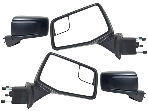 2019-2023 Chevrolet Silverado 1500 Front Door Power Side Rear View Mirror Heated Power Mirror Adjustment Textured Left Driver & Right Passenger Set - Texas-e-parts