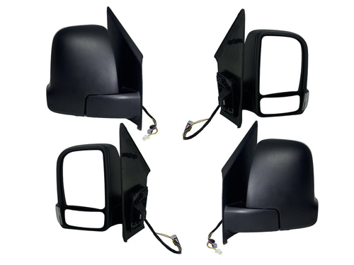 2019-2022 Mercedes Benz & Freightliner Sprinter 1500 2500 3500 Left Right Front Door Power Side Rear View Mirror Heated Signal Short Arm Set - Texas-e-parts