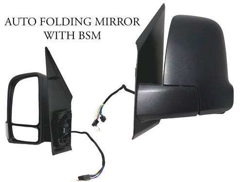 2019 2020 2021 2022 2023 Mercedes Benz Sprinter 1500 2500 3500 Side Rear View Mirror Short Arm Power Heated Signal Auto Folding With BSM Left Driver Side - Texas-e-parts
