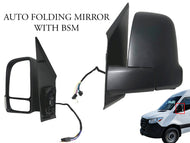 2019 2020 2021 2022 2023 Mercedes Benz Sprinter 1500 2500 3500 Side Rear View Mirror Short Arm Power Heated Signal Auto Folding With BSM Left Driver Side - Texas-e-parts