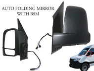 2019 2020 2021 2022 2023 Mercedes Benz Sprinter 1500 2500 3500 Side Rear View Mirror Short Arm Power Heated Signal Auto Folding With BSM Left Driver Side