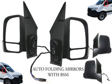 Load image into Gallery viewer, 2019 2020 2021 2022 2023 Mercedes Benz Sprinter 1500 2500 3500 Side Rear View Mirror Short Arm Power Heated Signal Auto Folding With BSM Left Driver &amp; Right Passenger Set - Texas-e-parts