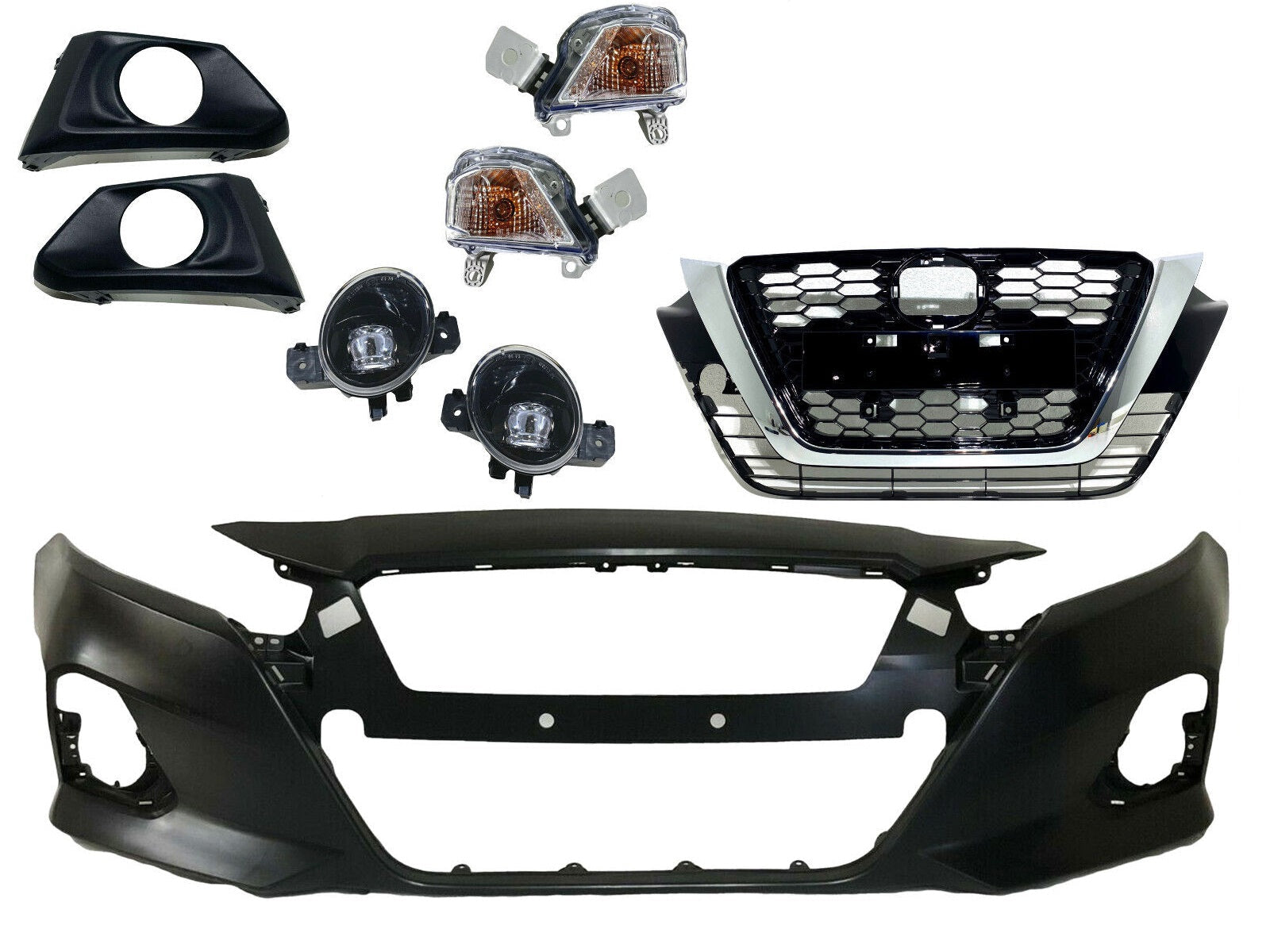 アウディA4 S４グリル フロントグリル　08年?　ブラックグリル　エンブレムメッキ 2PCS フロントロアバンパー フォグライト ハニカム ブラックグリル