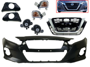 2019 2020 2021 2022 Nissan Altima Front Bumper Cover With Grille Turn Signal Fog Light Cover Complete - Texas-e-parts