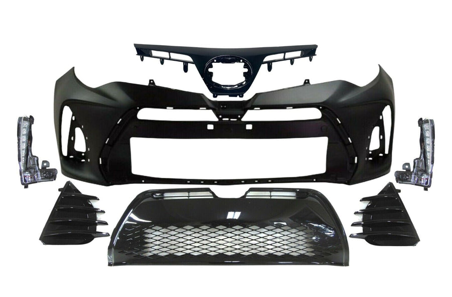 2017 2018 2019 Toyota Corolla XSE SE Front Bumper Cover Upper Lower Grille Daytime Running Light W Cover - Texas-e-parts
