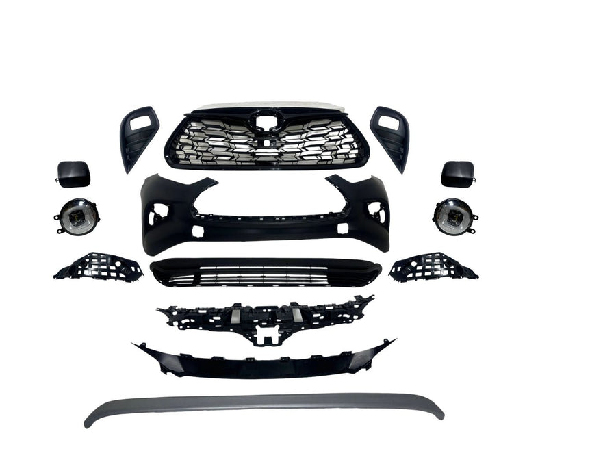 2020 2021 2022 2023 2024 2025 Toyota Highlander Front Bumper Complete With Silver Trim Fog Light Cover (Copy)