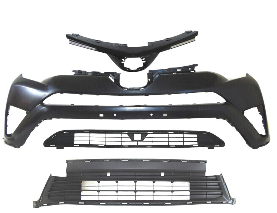 2016-2018 Toyota Rav4 Front Bumper Cover Grille Complete Bumper Kit - Texas-e-parts