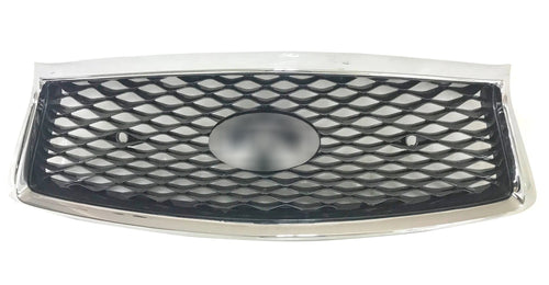 2018-2024 Infiniti Q50 Q50s Front Bumper Upper Grille With Camera Option &amp; Sensor Holes Chrome - Texas-e-parts