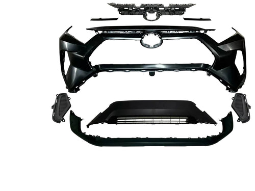2019-2024 Toyota Rav4 Front Bumper Cover With Lower Grille Insert Trim Fog Light Cover Upper Grille Inner Bracket & Lower Valance Cover - Texas-e-parts
