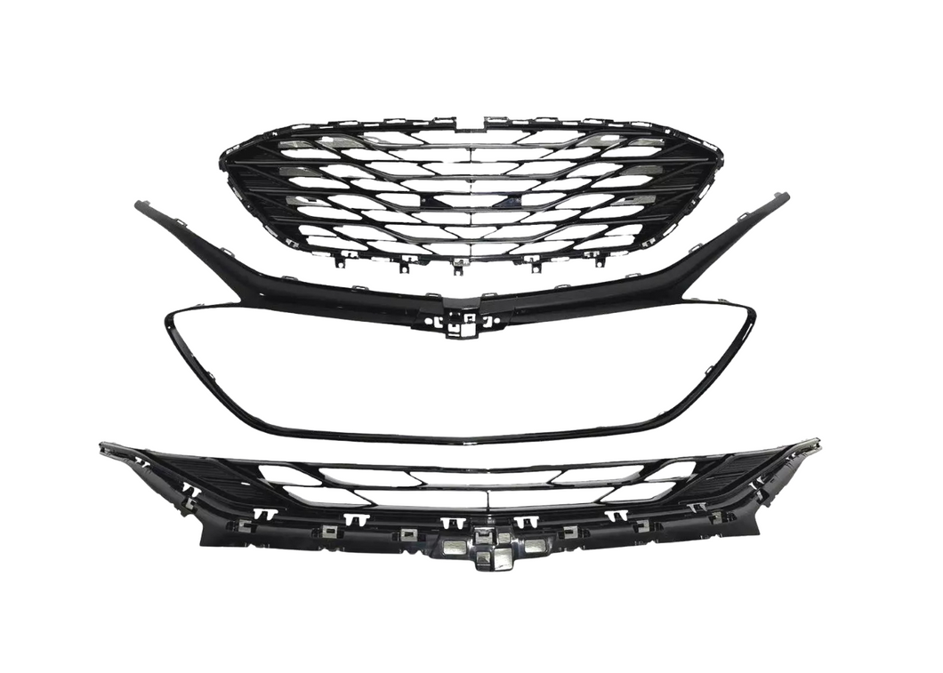 2019 2020 2021 2022 2023 2024 Chevrolet Malibu Front Bumper Upper Lower Grille With Surround Trim Black