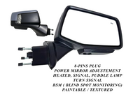 2019 2020 2021 2022 2023 2024 Chevrolet Silverado Right Passenger Front Door Power Side Rear View Mirror Heated Turn Signal Puddle Lamp Power Mirror Adjustment With BSM ( Blind Spot Monitoring ) 10-Pins Plug Paintable Textured
