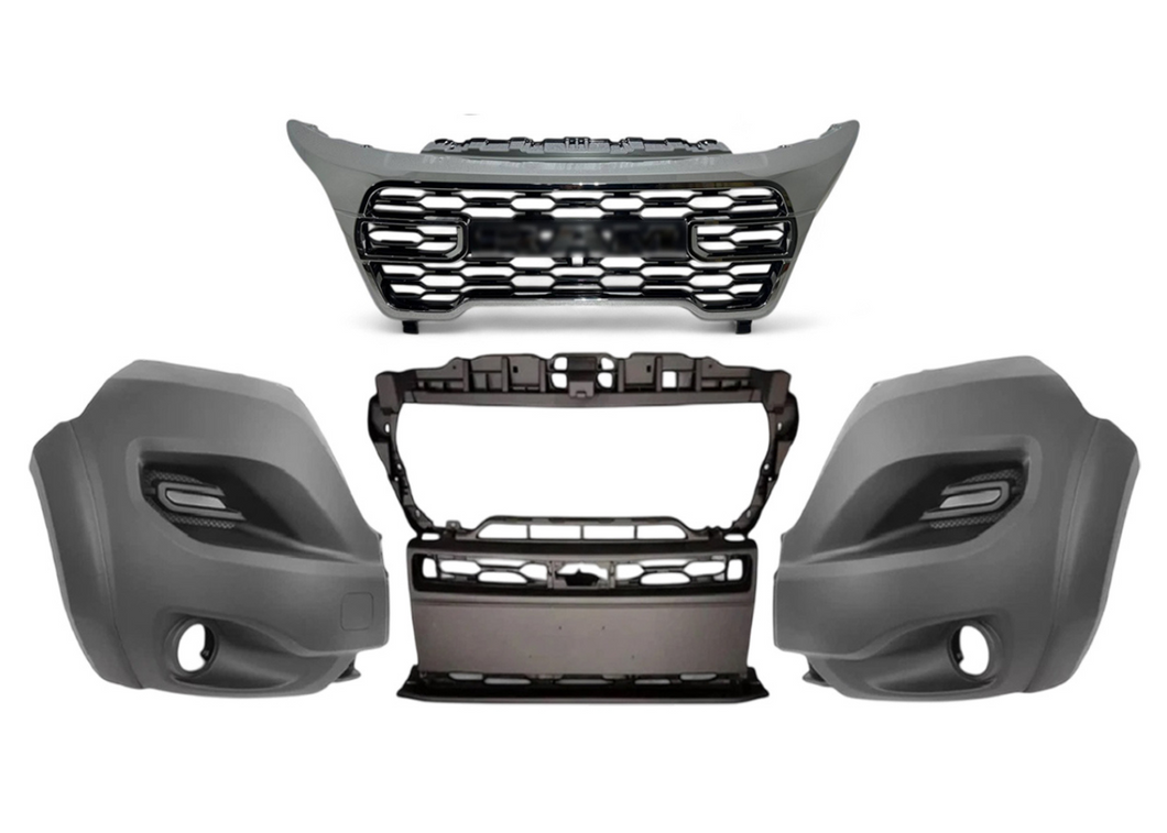 2023 2024 2025 Ram Promaster 1500 2500 3500 Front Bumper Left Right Middle Cover With Upper Grille Chrome