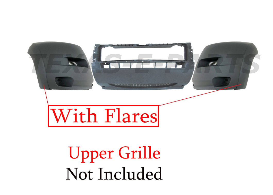 2014 2015 2016 2017 2018 Ram ProMaster 1500 2500 3500 Front Bumper With Side Flares Gray