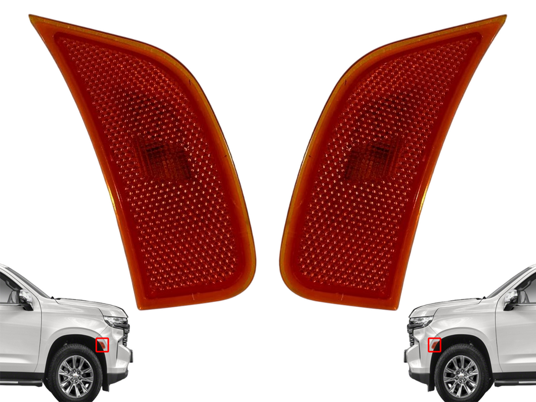 2021 2022 2023 2024 GMC Chevrolet Cadillac Suburban Tahoe Escalade Yukon Left Right Side Front Bumper Turn Signal Light Lamp Driver Passenger Side Marker Set