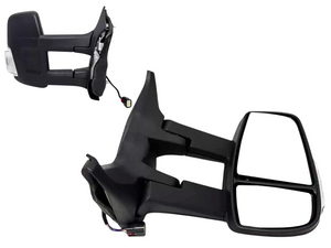 2020 2021 2022 2023 2024 Ford Transit 150 250 350 350HD Right Front Door Power Side Rear View Mirror Heated Signal Manual Folding With BSM ( Blind Spot Monitoring ) Long Arm Passenger