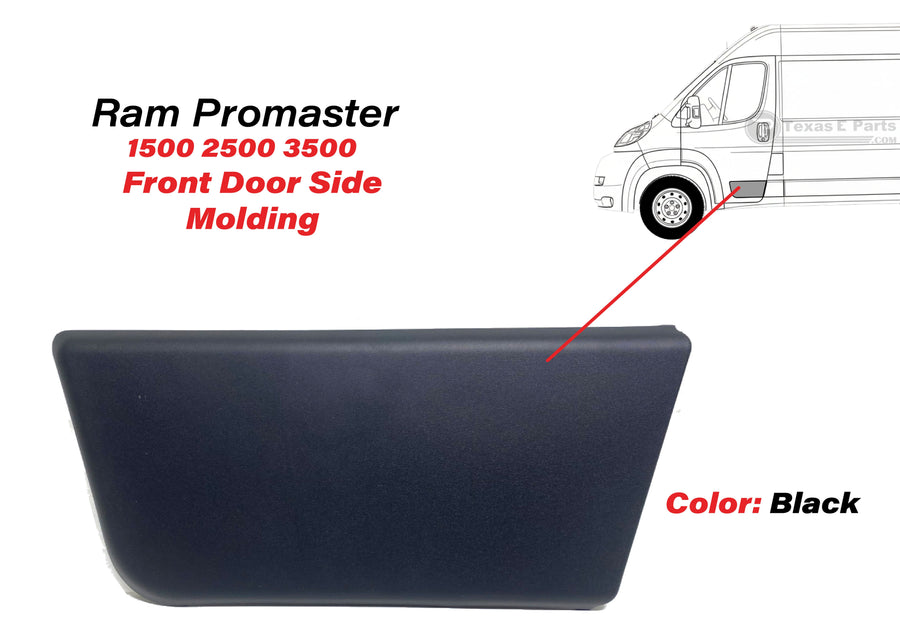 2019-2024 Ram ProMaster 1500 2500 3500 Front Door Left Driver Side Molding Trim Black - Texas-e-parts