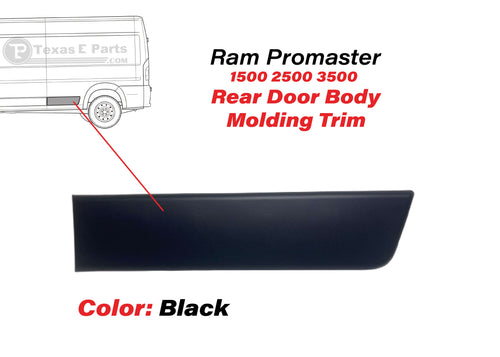 2019-2025 Ram ProMaster 2500 3500 Extended Rear Left Driver Side Body Molding Trim Black - Texas-e-parts