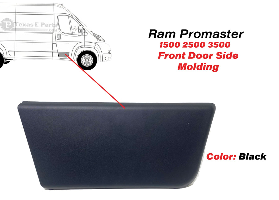 2019-2025 Ram Promaster Front Door Right Passenger Side Molding Trim Black - Texas-e-parts