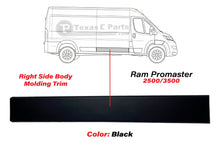 Load image into Gallery viewer, 2019 2020 2021 2022 2023 2024 2025 2026 Ram Promaster 2500 3500 Right Passenger Side Sliding Door Molding Trim Black