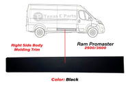 2019 2020 2021 2022 2023 2024 2025 2026 Ram Promaster 2500 3500 Right Passenger Side Sliding Door Molding Trim Black