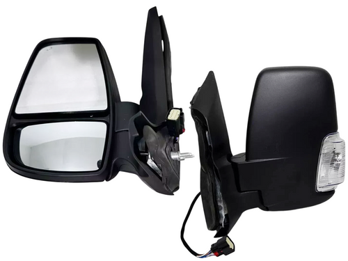 2020-2024 Ford Transit 150 250 350 350HD Left Front Door Power Side Rear View Mirror Heated Signal Manual Folding With BSM ( Blind Spot Monitoring ) Short Arm Driver - Texas-e-parts