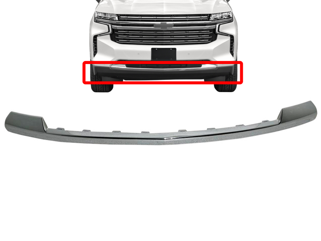 2021 2022 2023 2024 Chevrolet Suburban Tahoe Front Bumper Lower Chrome Molding Trim
