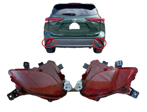 2020 2021 2022 2023 2024 2025 Toyota Highlander Reflector Trasero Izquierdo Lado Conductor