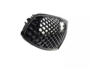 2022-2023 Genesis G70 Front Bumper Upper Grille With Camera Option & Sensor Holes Gloss Black - Texas-e-parts