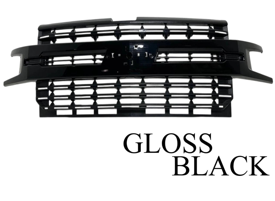 2019-2022 Chevrolet Silverado 1500 LTZ Front Bumper Upper Grille Gloss - Texas-e-parts