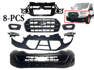 2020 Ford Transit 150 250 350 350HD Front Bumper Upper Lower Cover Grille With Camera Option Inner Bracket & Fog Light Lamp With Cover 8-PCS