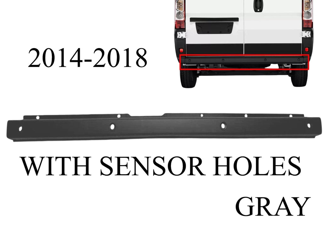 2014 2015 2016 2017 2018 Ram Promaster 1500 2500 3500 Rear Bumper Center Middle Cover With Sensor Holes Gray