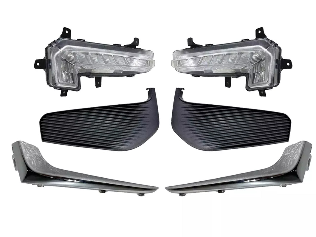 2016 2017 2018 Chevrolet Malibu Front Bumper Running Light Lamp Cover Chrome Left Driver & Right Passenger Set