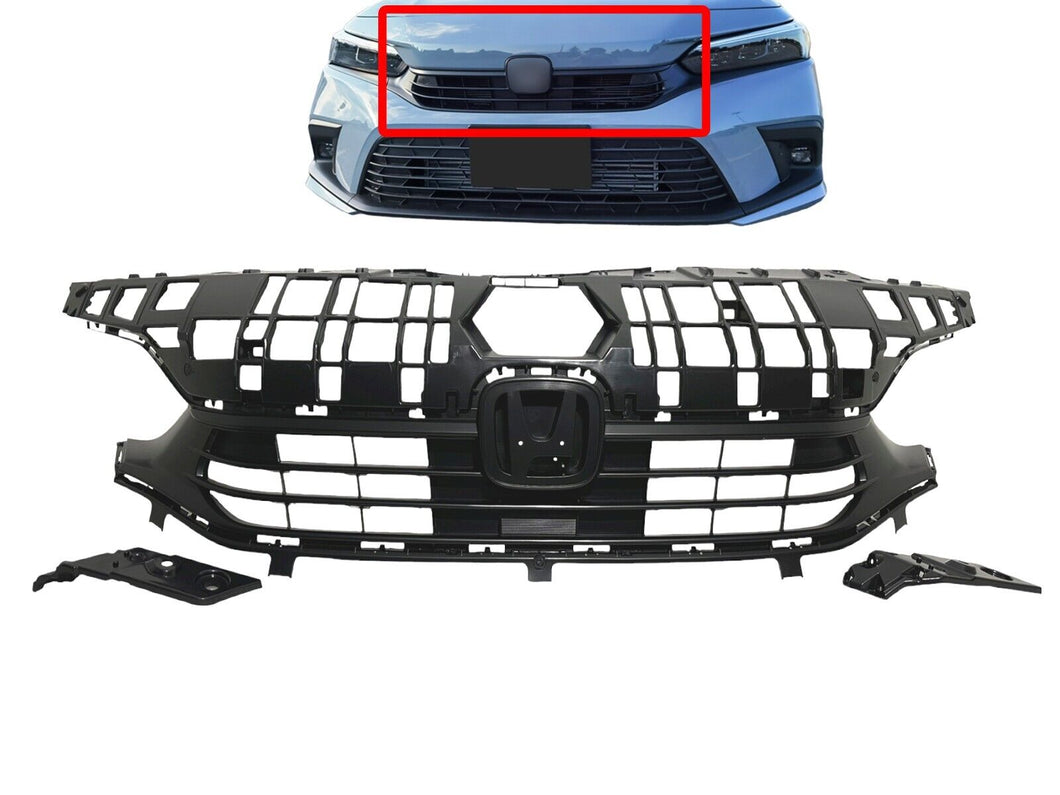 2022 2023 2024 Honda Civic Front Bumper Upper Grille With Brackets - Texas-e-parts