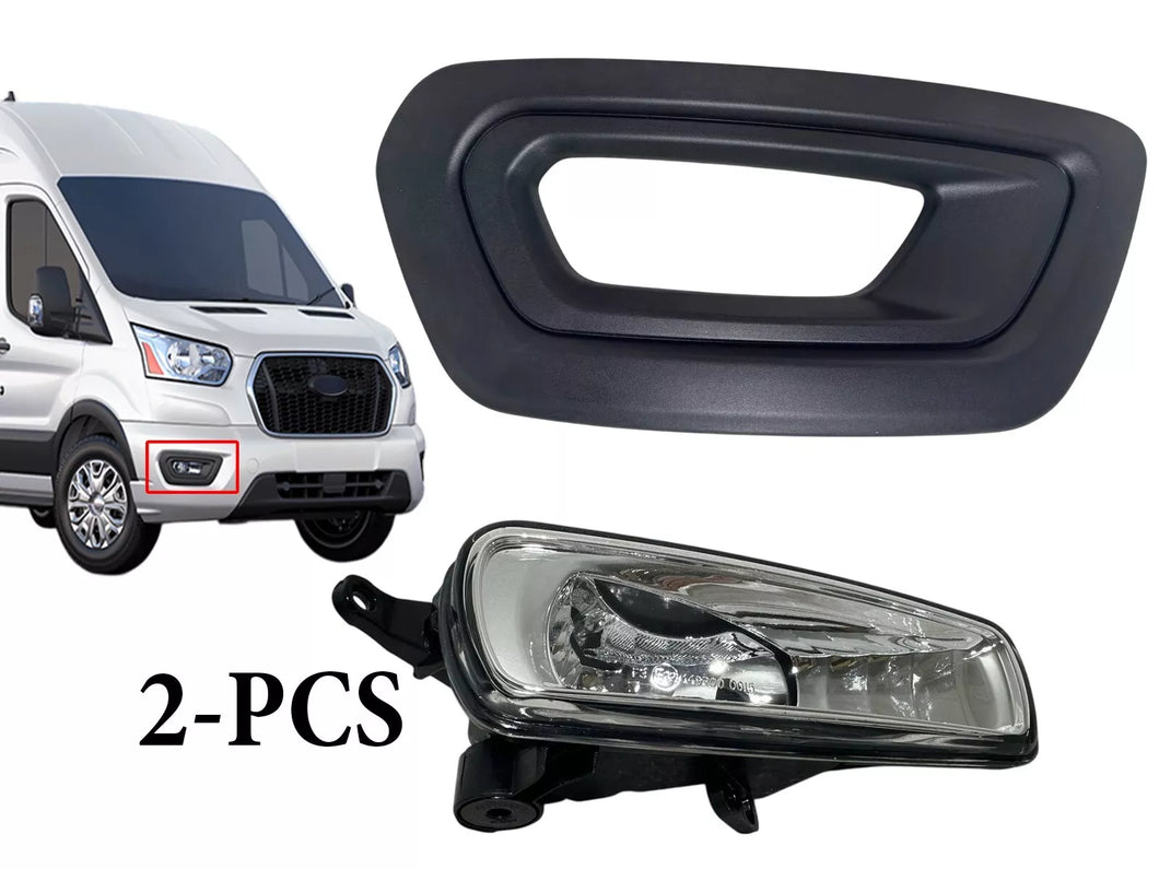 2020 2021 2022 2023 2024 Ford Transit 150 250 350 350HD E-Transit Right Front Bumper Fog Light Lamp With Cover Passenger Side