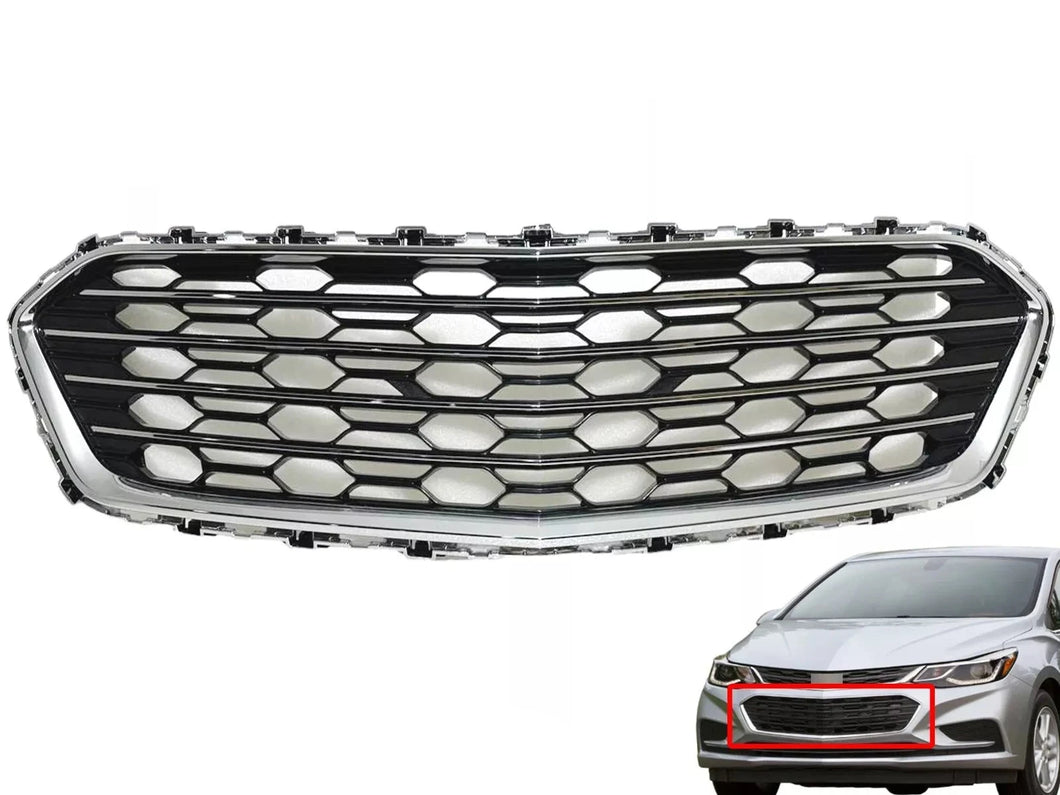 2016 2017 2018 Chevrolet Cruze Grille Front Bumper Center Middle Grille Chrome - Texas-e-parts