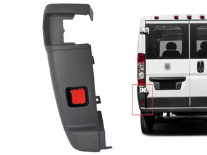 2014 2015 2016 2017 2018 Ram Promaster 1500 2500 3500 Left Rear Bumper Side End Cap Cover With Reflector Driver Gray - Texas-e-parts