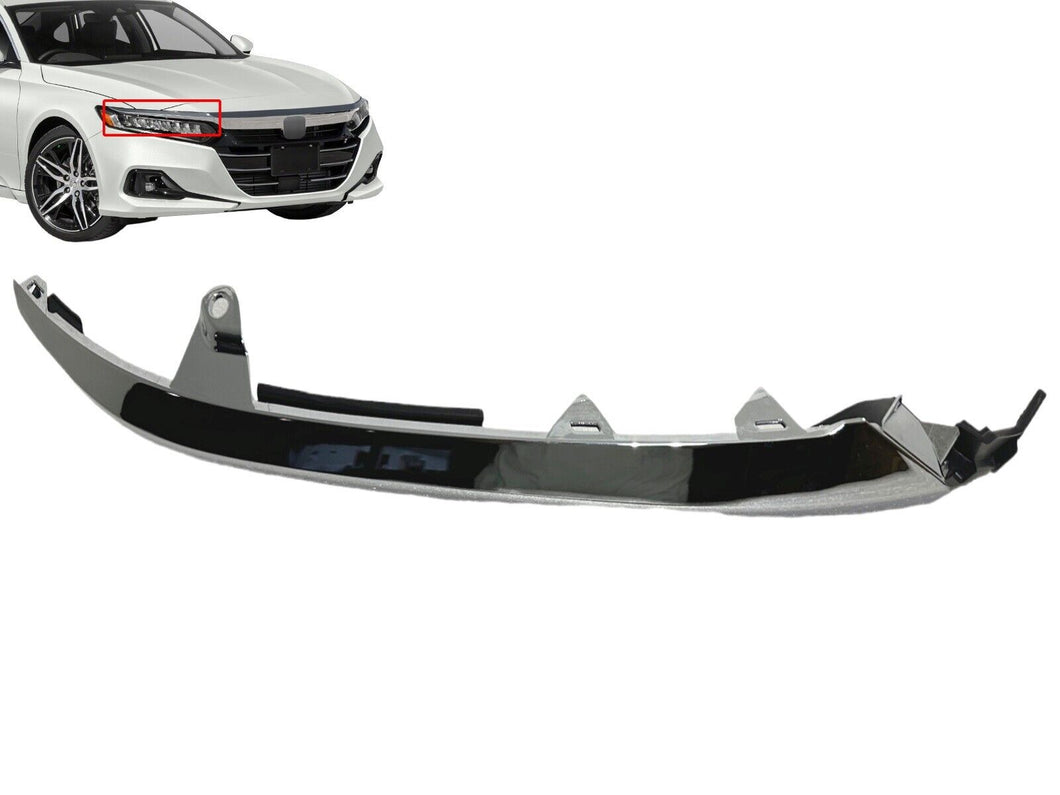 2021 2022 Honda Accord Headlight Chrome Molding Trim Front Right Side Upper - Texas-e-parts