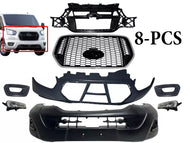 2021 2022 2023 Ford Transit 150 250 350 350HD Front Bumper Upper Lower Cover Grille Honeycomb Inner Bracket & Fog Light Lamp With Cover 8-PCS