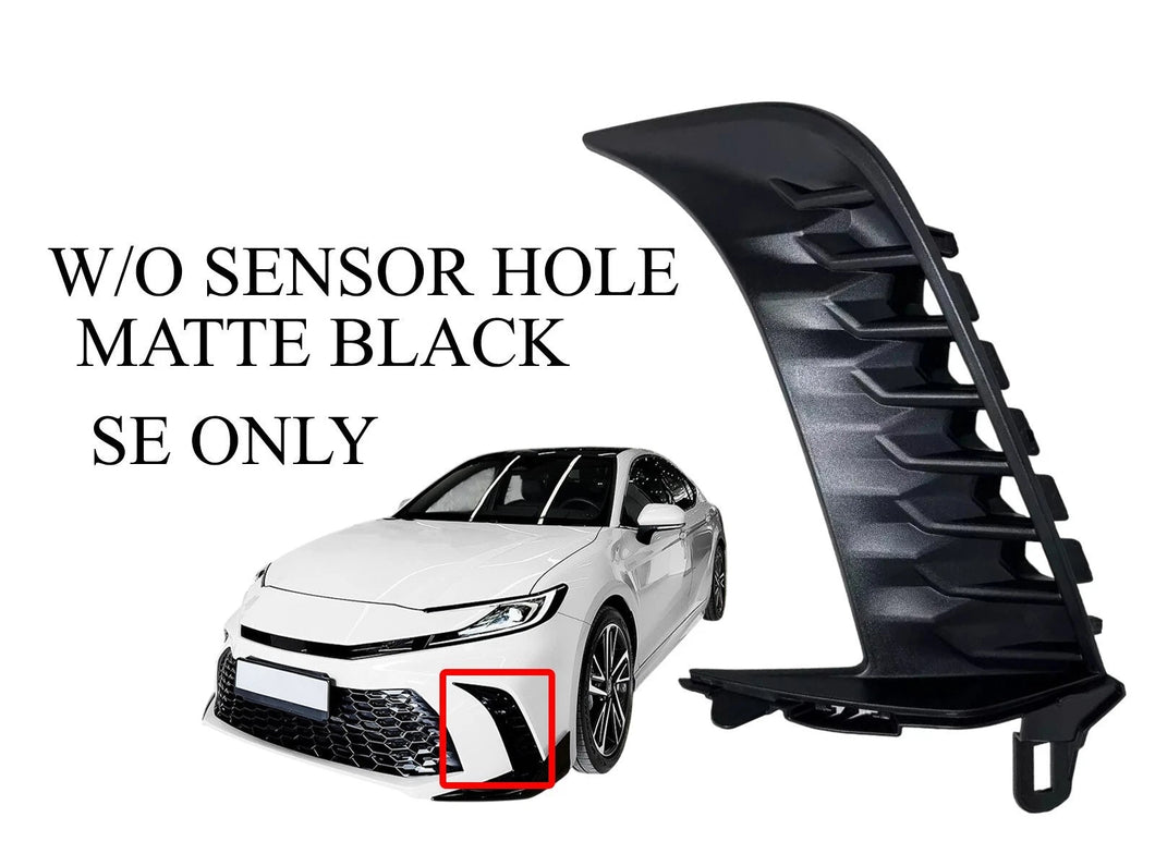 2025 Toyota Camry SE Left Front Bumper Side Molding Trim W/o Sensor Hole Matte Black