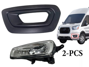 2020 2021 2022 2023 2024 Ford Transit 150 250 350 350HD E-Transit Left Front Bumper Fog Light Lamp With Cover Driver Side