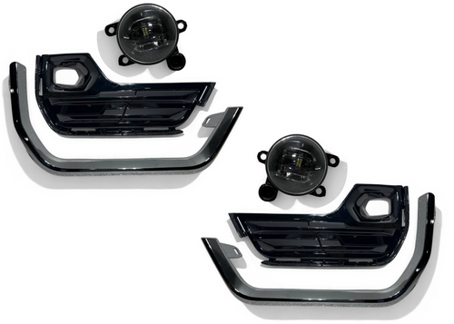 2022-2024 GMC Terrain SLT Left Right Front Bumper Fog Light Lamp With Cover &amp; Chrome Molding Trim Driver &amp; Passenger Set - Texas-e-parts