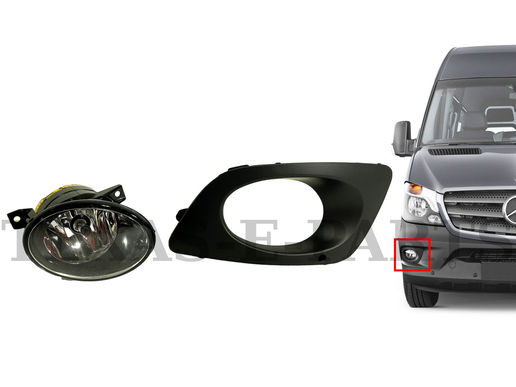 2014 2015 2016 2017 2018 Mercedes Benz Sprinter 1500 2500 3500 Front Bumper Fog Light Lamp With Cover Right Passenger Side